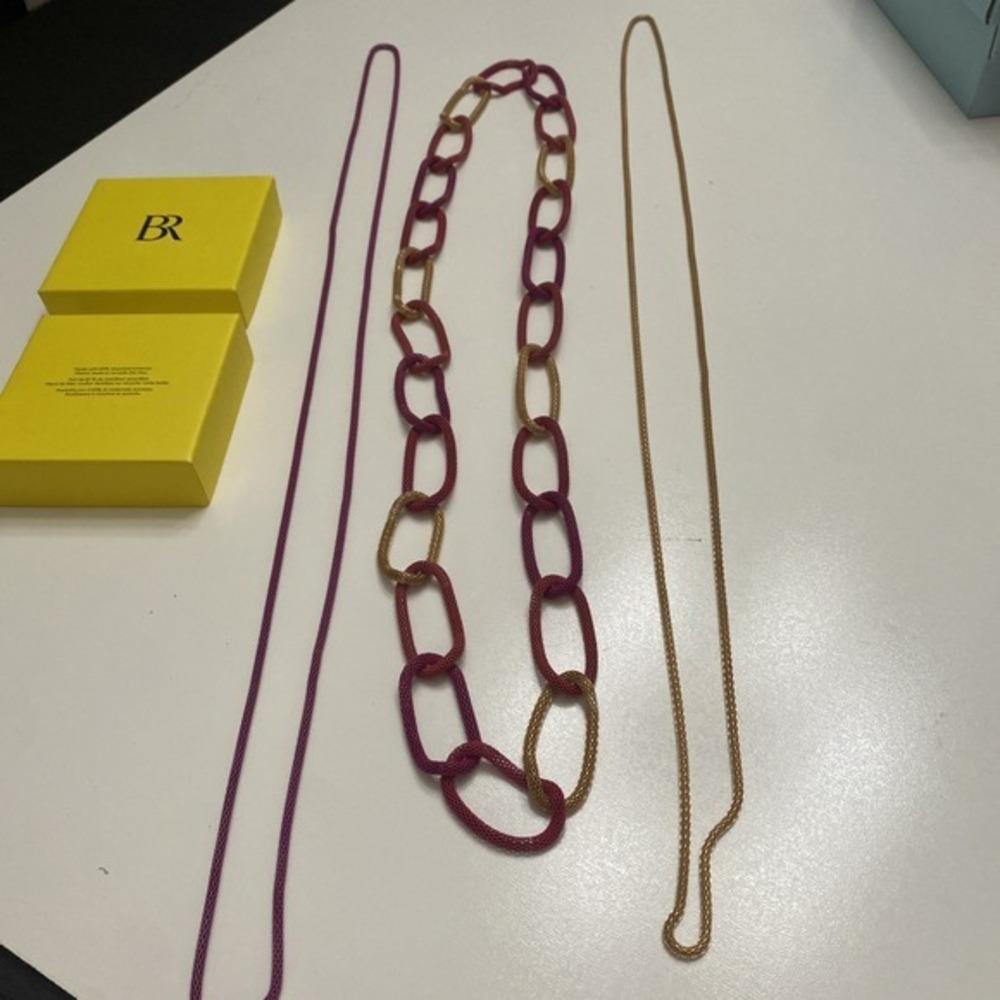 Benton & Reed Mesh‎ Chain Necklaces  Light with Burgundy Gold Purple 3773